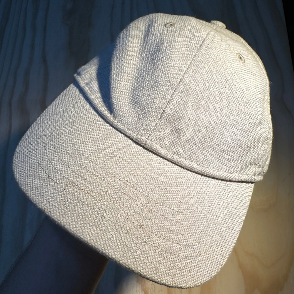 Unbranded Mens Beige Canvas Hickory Stripe Lining Leather Strapback Hat OS